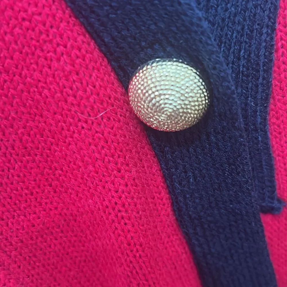AMilano Collection Red Black Cardigan Sweater Dress Sz Large Long Sleeve Stripes - Picture 8 of 10